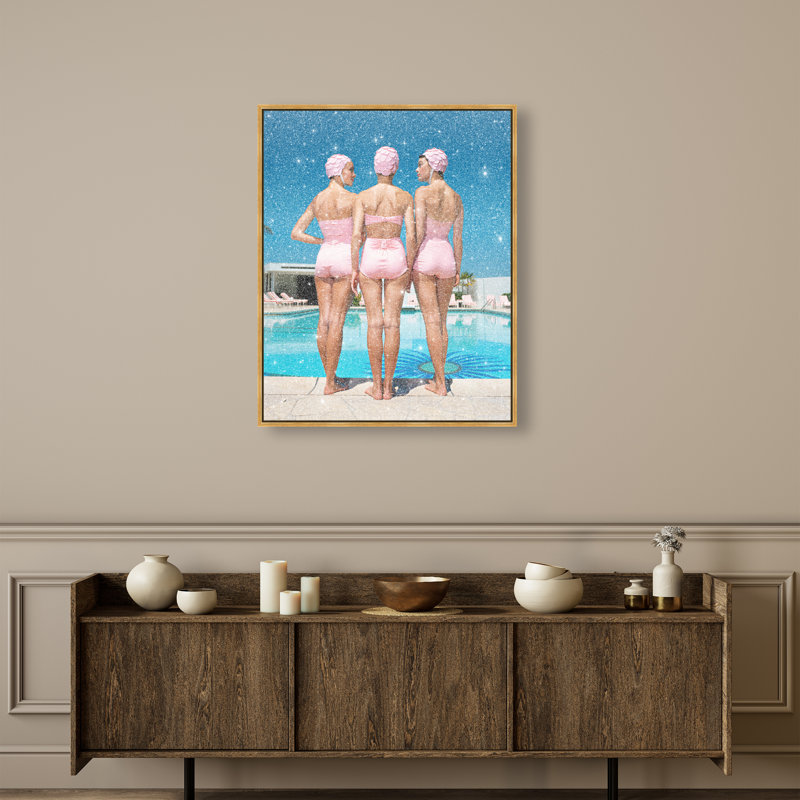 Pool Edge Canvas Fashion Print by Oliver Gal, Black Frame, 16 x 20, 30"H x 36"W, Gallery Wrapped
