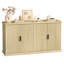 Armoire buffet de 58,3 po de largeur, buffet, console avec tablettes réglables, portes cannelées-1491647105
