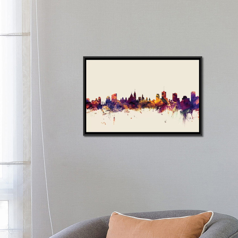 Skyline Series: Ottawa, Canada, impression sur toile tendue beige, H 18 po x l 26 po x P 1,5 po, Toile tendue, Pas de tapis