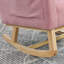 27. Fauteuil à bascule de salon moderne à dossier haut l 5 po avec un coussin lombaire, deux poches latérales et un ours en peluche.