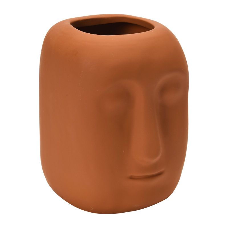 Pot de fleurs en grès avec face