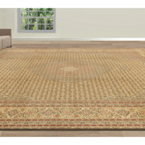 Hand Knotted Wool Oriental Area Rug in Gold