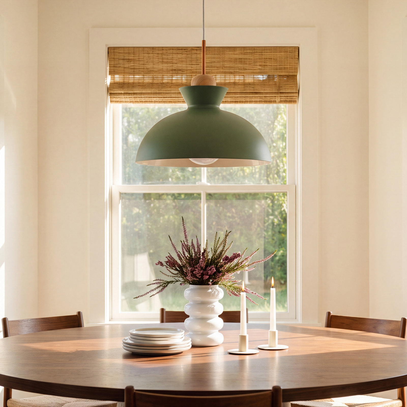 Ozma Dimmable Dome Single Light Pendant, Green