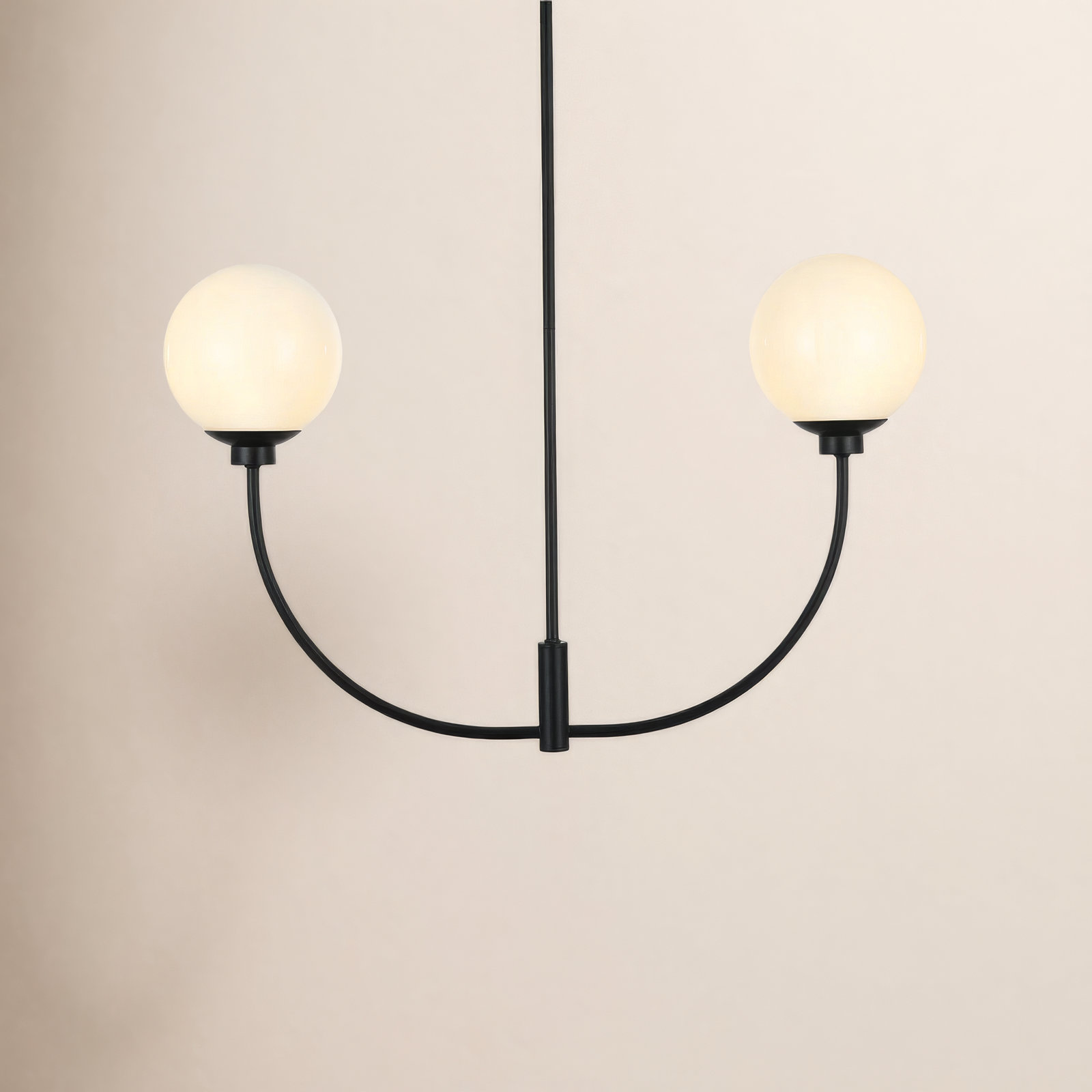 Kyle 2 - Light Metal Chandelier, 19" H x 30" W x 7" D, Black