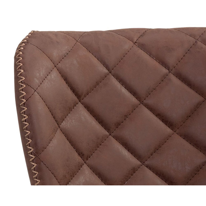 Lyla Upholstered Stool, Antique Brown Faux Leather, Counter Stool (26” Seat Height)
