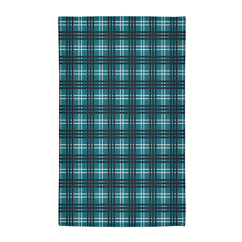 Tapis bleu sarcelle écossais, Rectangle 3 pi x 5 pi