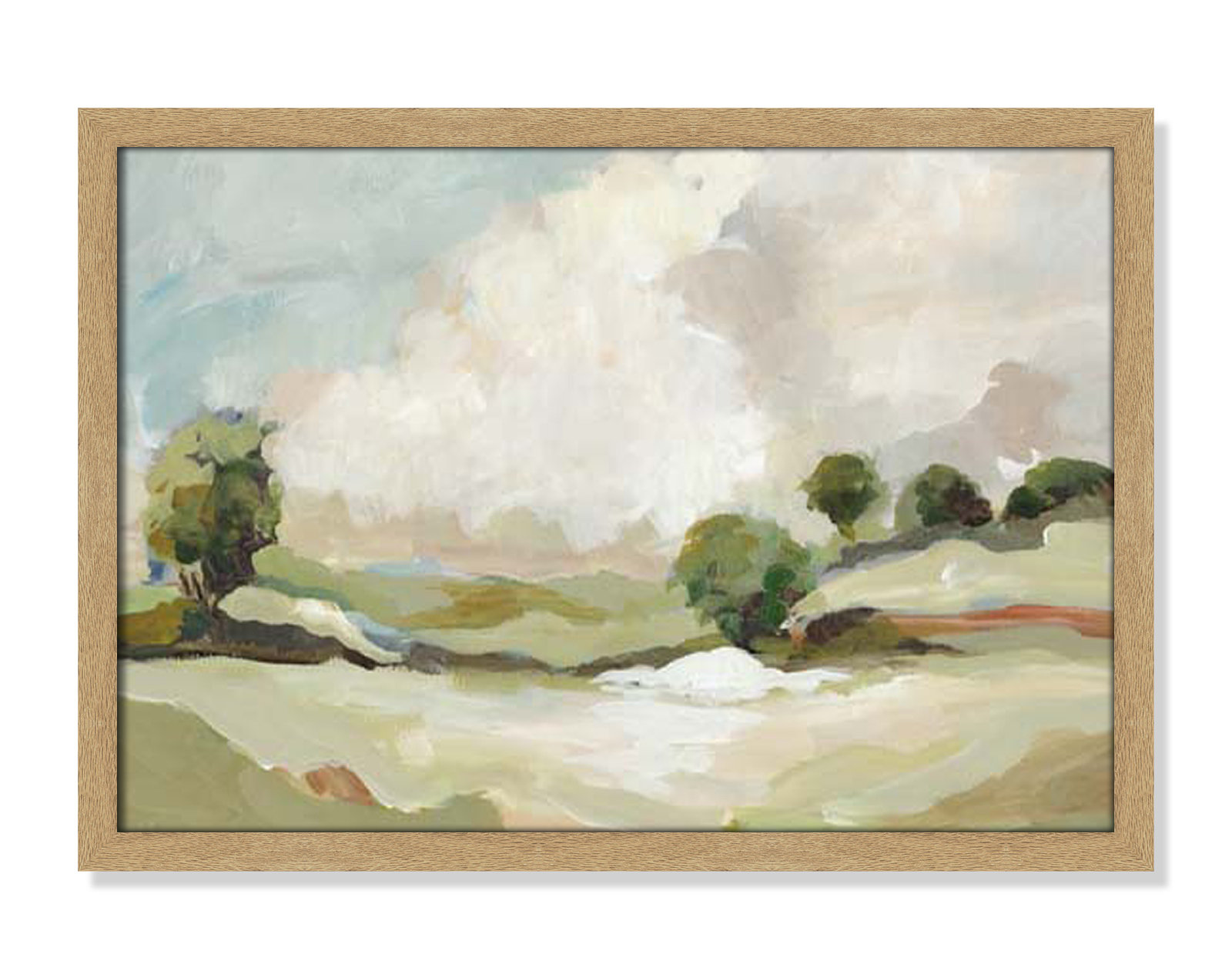 Pastoral Land Print, 17" H x 23" W x 1.25" D, Brown