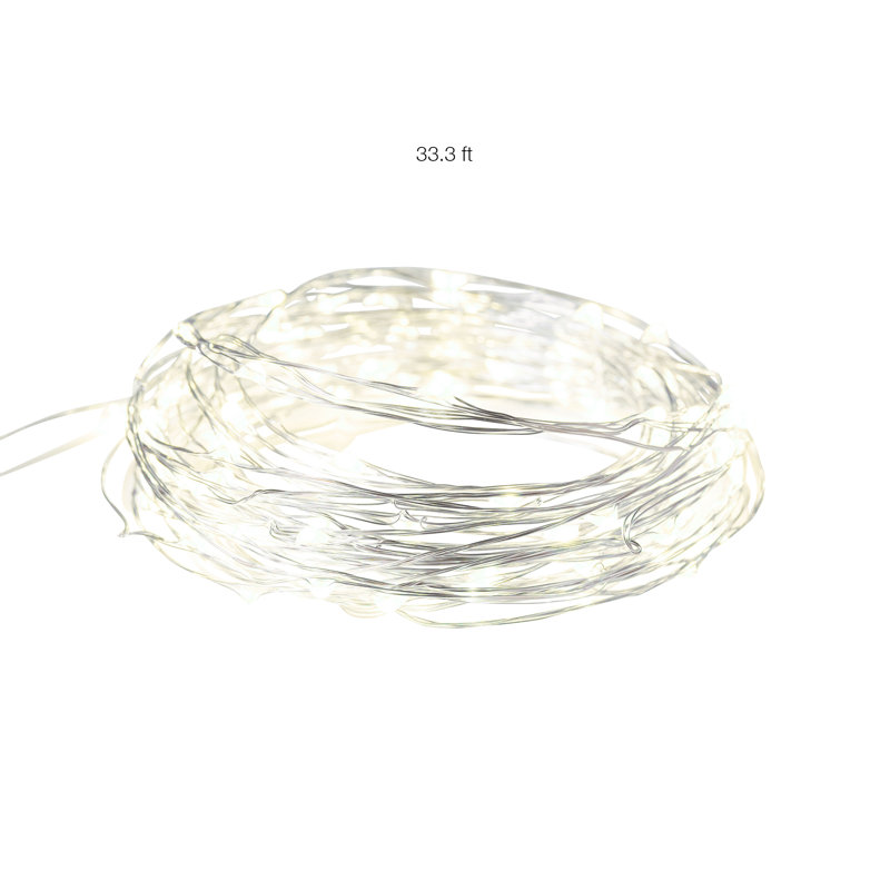 Indoor 100 - Bulb 33.3'' Plug-in LED Fairy String Light, Warm White