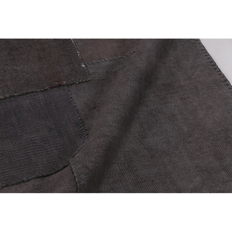 Vintage Turkish Patchwork Rug, In Brown, Gray And Charcoal Hues - Rug & Kilim