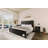  Farmhouse Full Size Wood Bed Frame with Footboard Storage Cabinets, Black-596731038-597656055