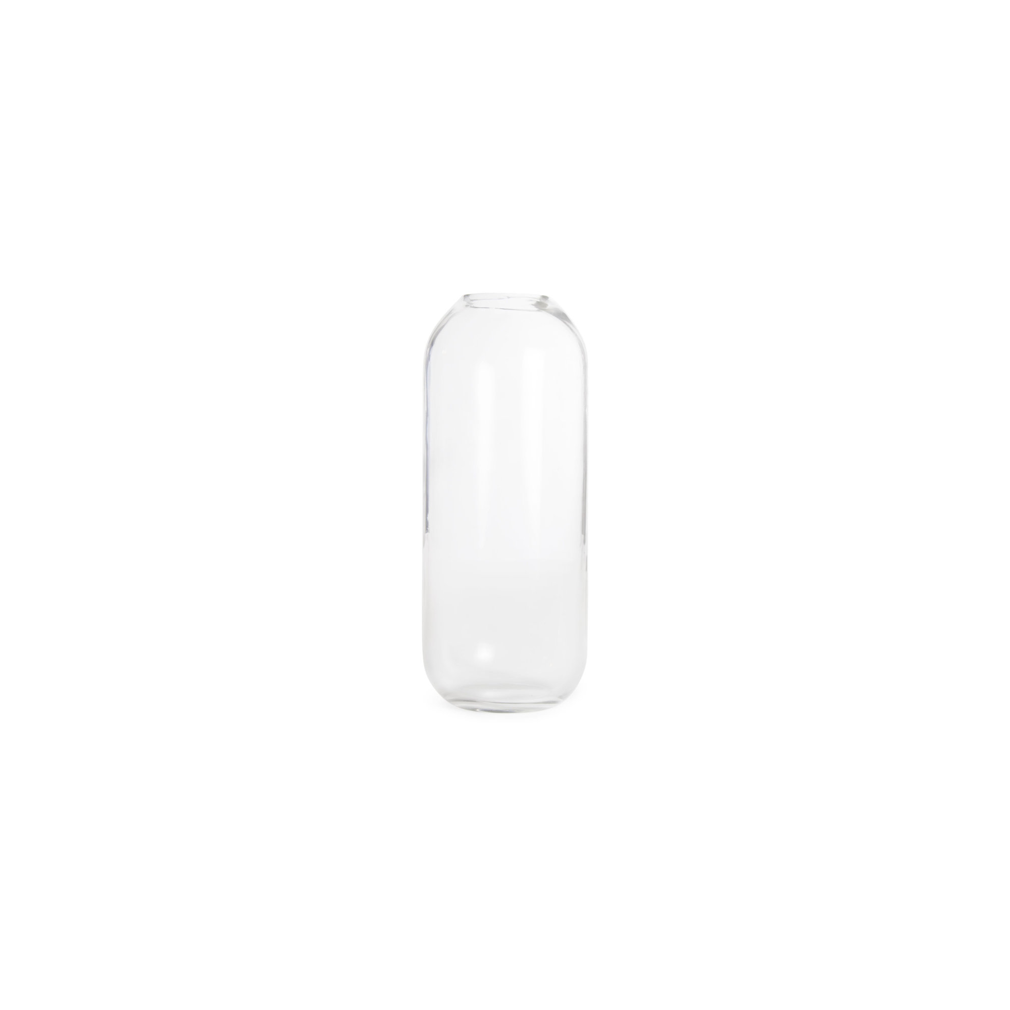 Aurora Handmade Glass Table Vase, 12.5" H x 5" W x 5" D, Clear