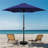 9FT Patio Market Umbrella with Push Button Tilt and Crank,Navy Blue-1063744204