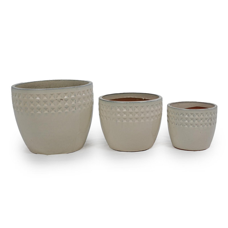 High-quality ceramic flower pots, Ancient White