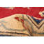 Tapis rouge en laine noué à la main de conception unique 6 pi 7 po x 9 pi 6 po New Age