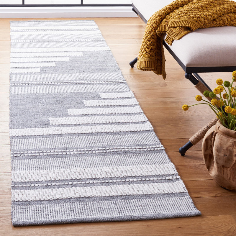 Kilim Hand Woven Performance Striped Rug, Runner 2'3" x 9'