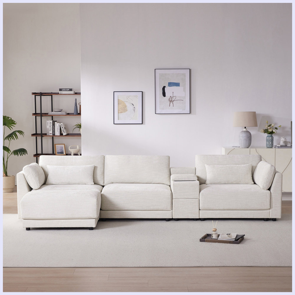 Latitude Run® Modular Sectional Sofa with Storage Console and Movable ...