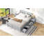Lit plateforme en bois avec 2 tiroirs de rangement et 2 tables de chevet-358447378