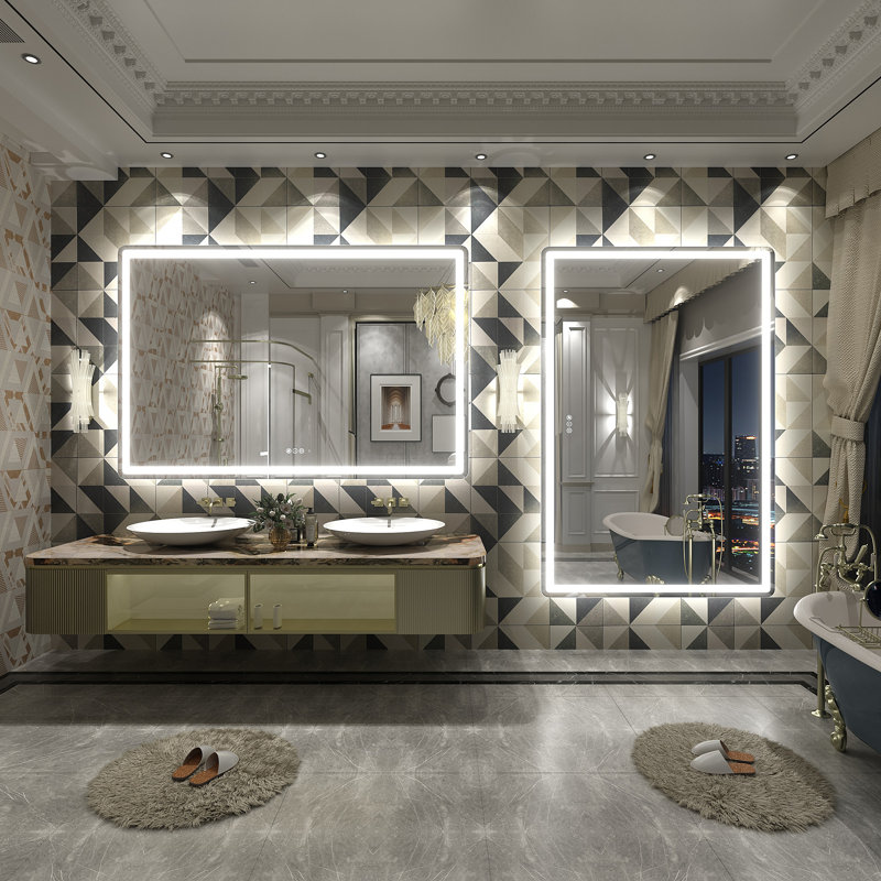 Aevar UL Certified Front & Back LED Anti-Fog Tempered Glass Bathroom/Vanity Mirror with 3-Year Warranty, 60" x 40"
