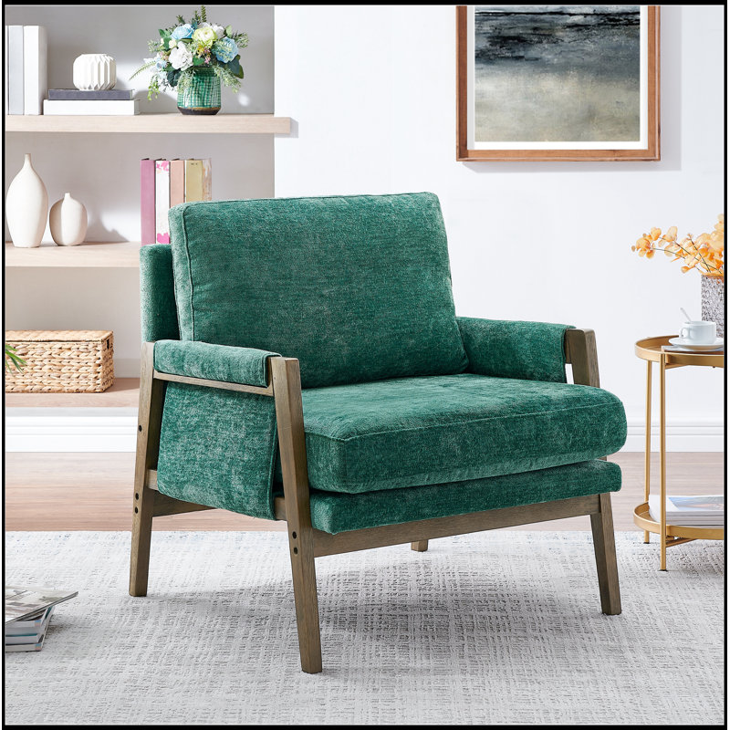 Fauteuil Mid-Century, Vert