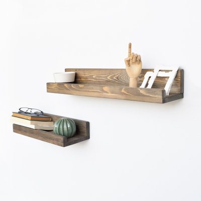 2 Piece Solid Wood Floating Shelf