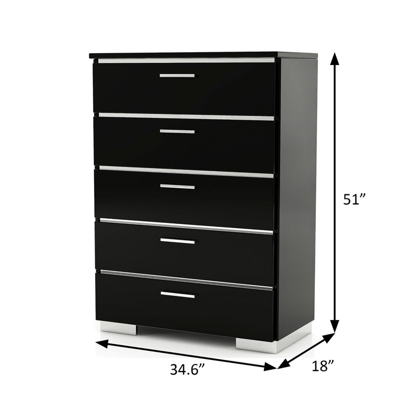 Coffre contemporain l 34,6 po, noir