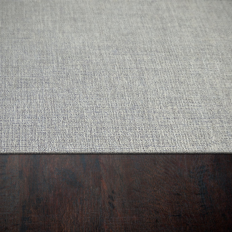 Tapis gris clair en laine fait à la main Carreon, Rectangle 2 pi x 4 pi