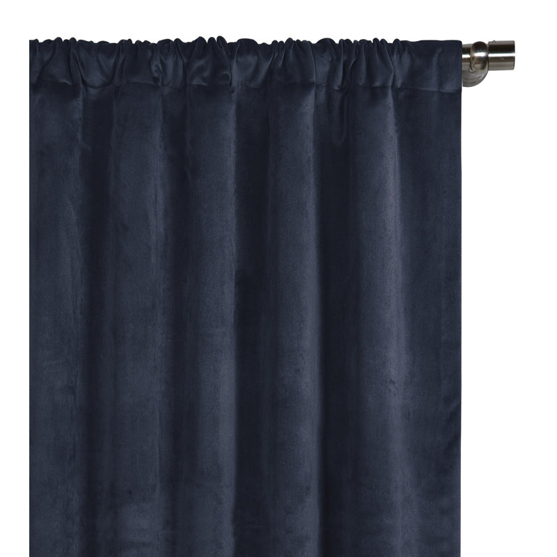 Nellis Plush Velvet Room Darkening Curtain, 48" W x 84" L, Otter