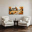 Toile d'automne, art mural d'automne, maison de campagne d'automne avec citrouille-433260533