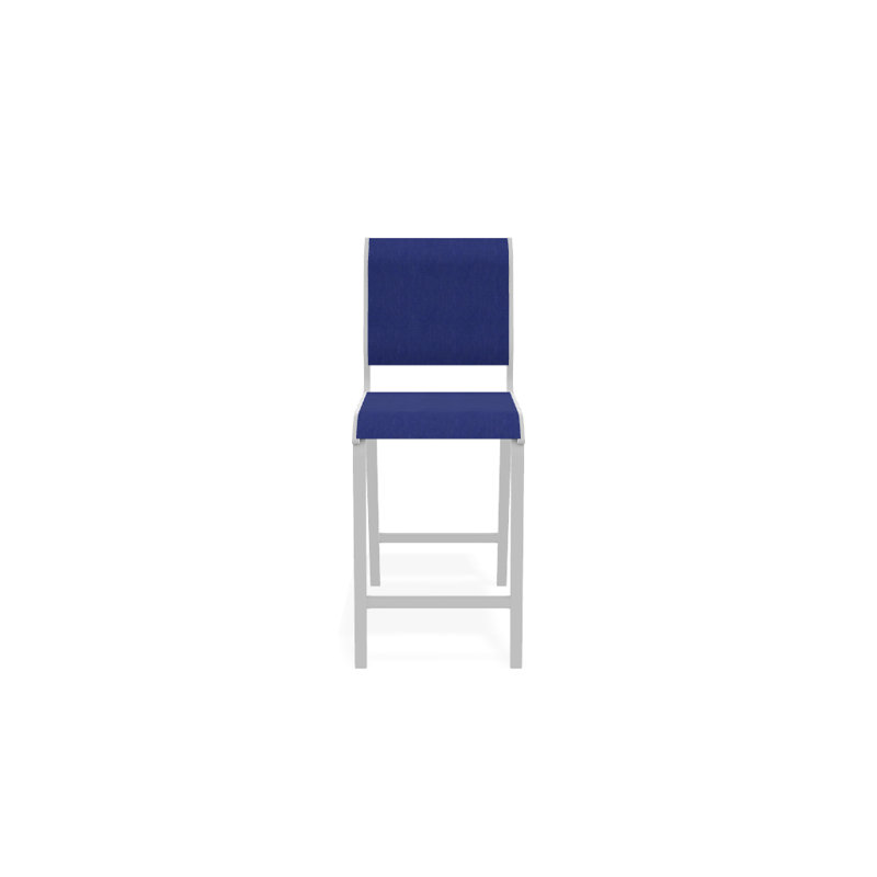 Tabouret de bar 26 po Holna, Atlantis bleu royal Sunbrella®, Blanc texturé