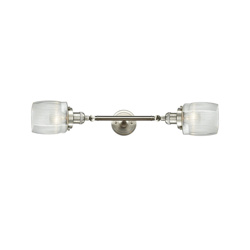 Bonneau 2 - Light Dimmable Vanity Light, Clear Halophane, Incandescent, Black Antique Brass