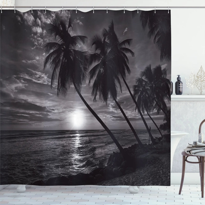 Floral Shower Curtain with Hooks Included, 69" H x 105" W