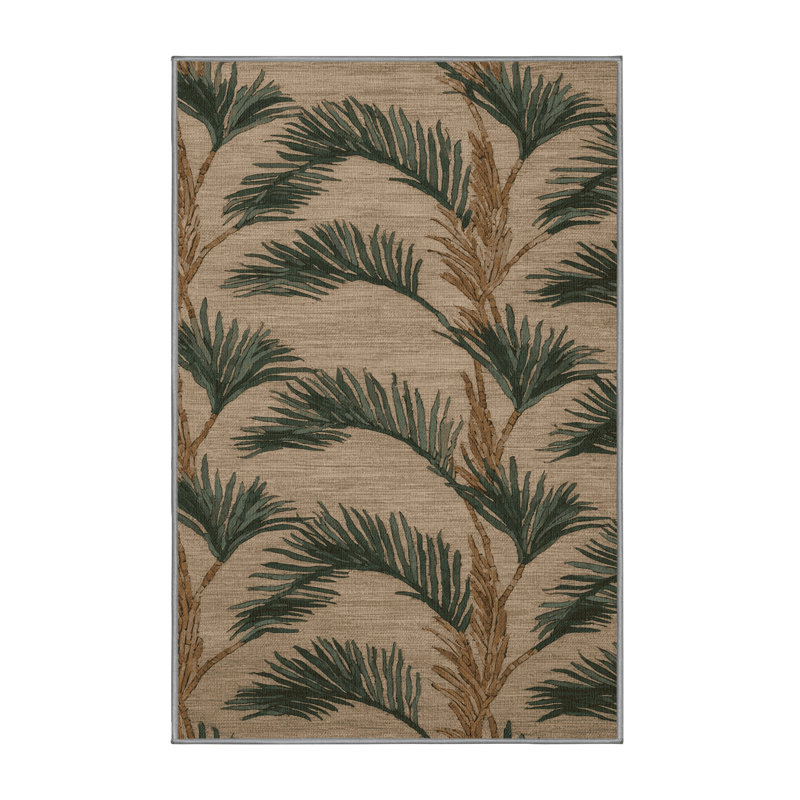  Tapis lavable palmier dattier hawaïen, Rectangulaire 8 pi x 12 pi