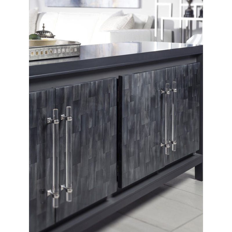 Signature Designs Elation White Media Console, Black