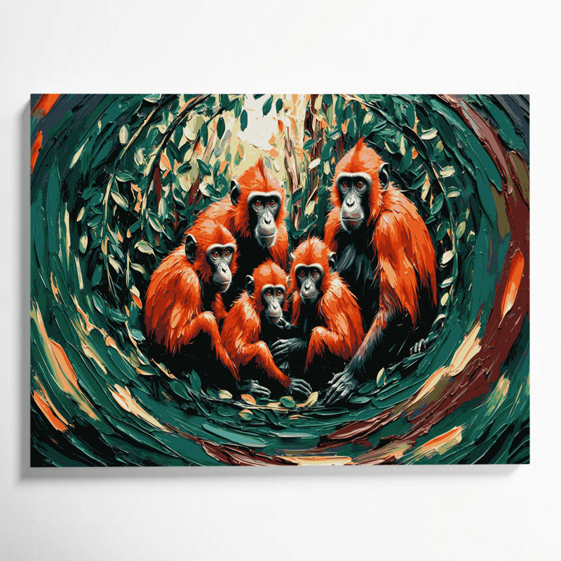 Art animalier sur toile brun, H 11 po x l 14 po
