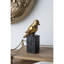 Sculpture d'oiseau chanteur en résine 4,5 po x 2,5 po x 7,5 po sur fond noir