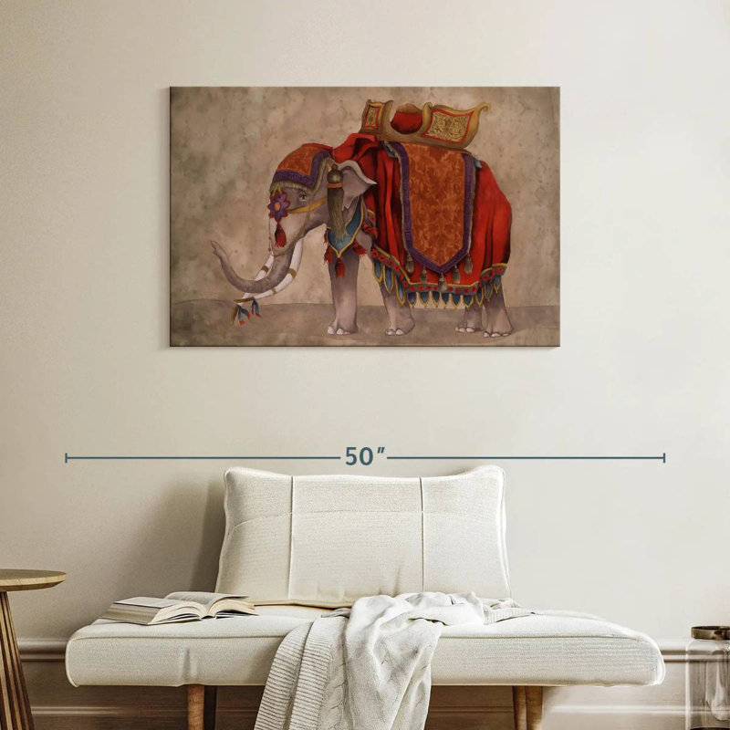Éléphants de cérémonie I, H 26 po x l 39 po