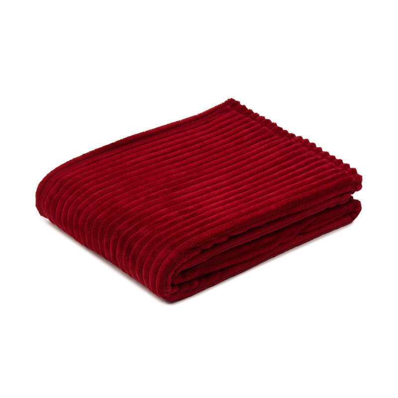 Fine corduroy blanket, Carmine red