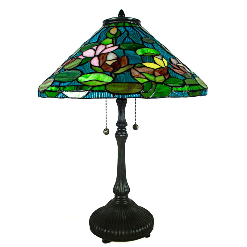 Lampe de table en laiton antique Himalaya 25 po