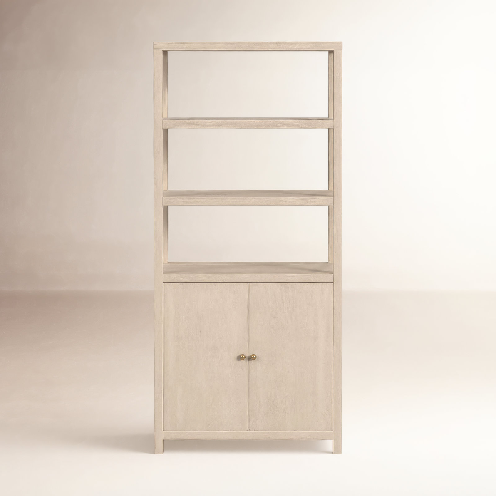 Celine 32" Acacia Bookcase, Antique Taupe