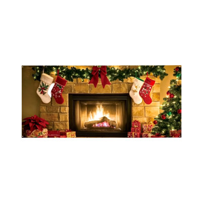Christmas Garage Door Banners Large Holiday Yard Door Cover Merry Christmas Porch Backcloth Curtain Outdoor Xmas Party Decoration Supplies