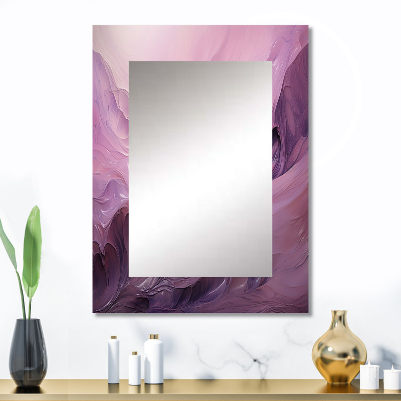 Tuba Terrain Mountainous Mauve VI - miroir mural à encre liquide, miroir décoratif moderne, impression d'art en métal