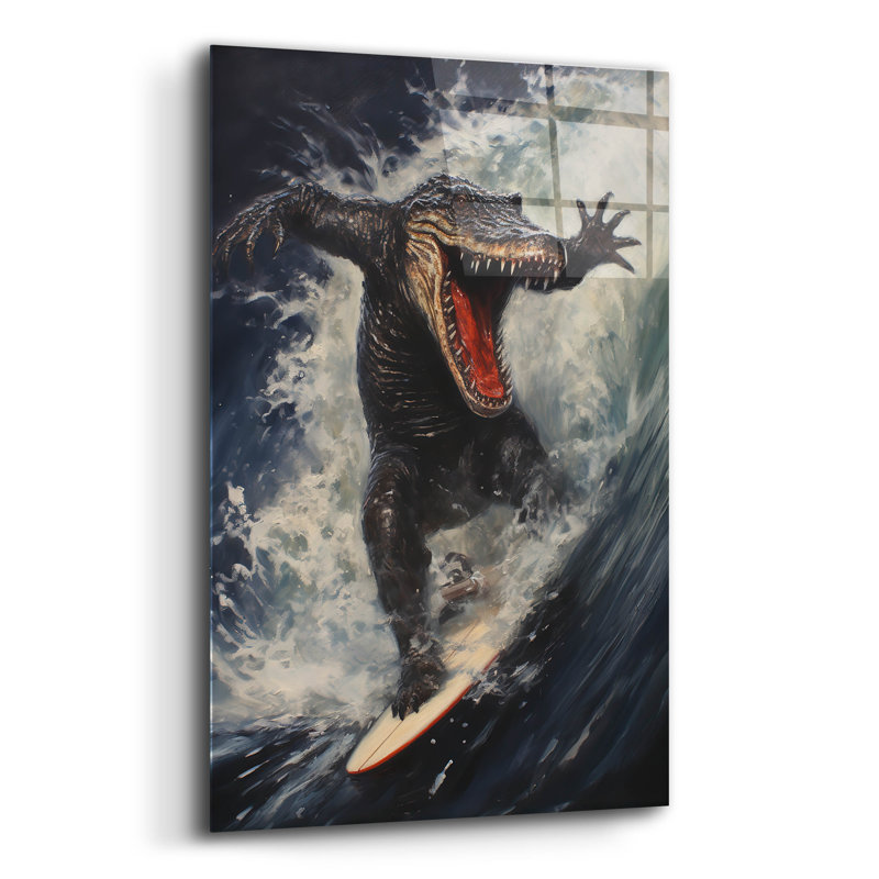 Trinx 'Wave Rider' by r3darch0n Acrylic Glass Wall Art, 16" x 24", 24" H x 16" W