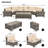 8-pieces Outdoor Wicker Round Sofa Set, Half-Moon Sectional Sets All Weather, Curved Sofa Set With Rectangular Coffee Table, PE Rattan Water-resistant and UV Protected, Movable Cushion-712533974