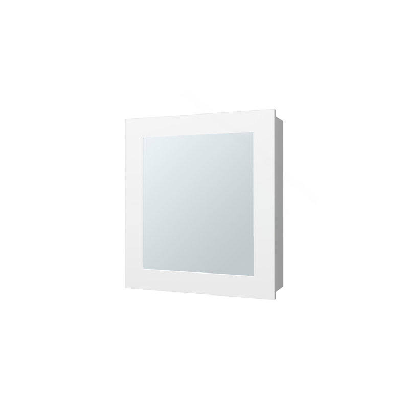 Pharmacie Payson en mélamine avec miroir inclus, Blanc