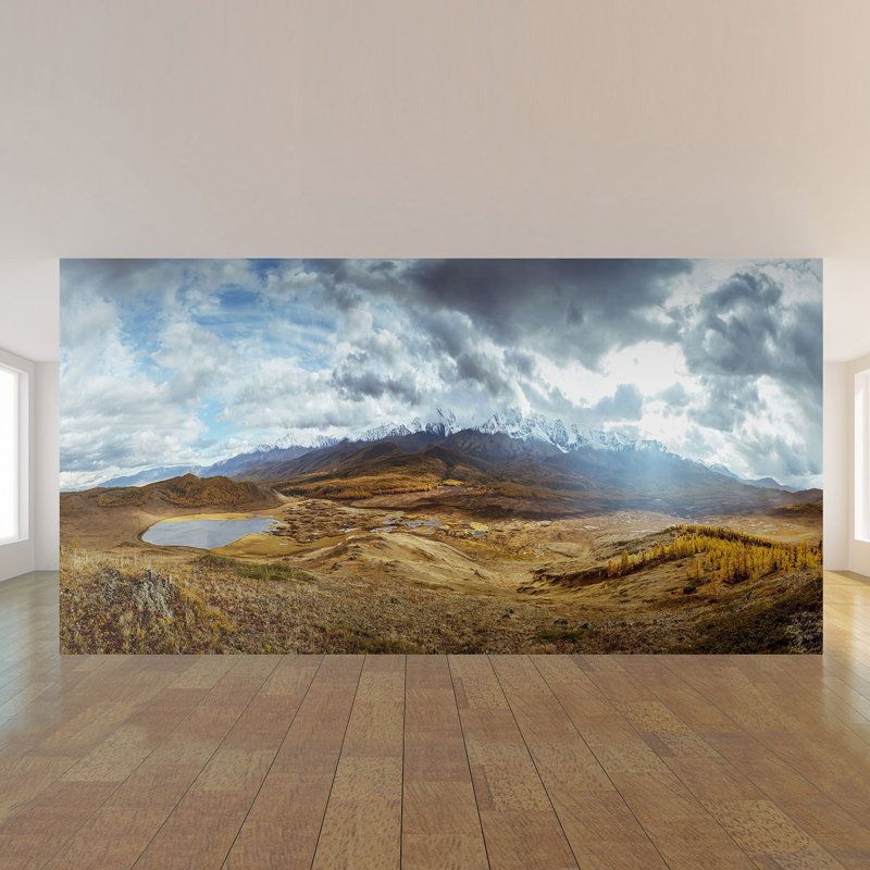 Panneau de papier peint paysage de montagne Belisle, L 100,08 po x l 192 po