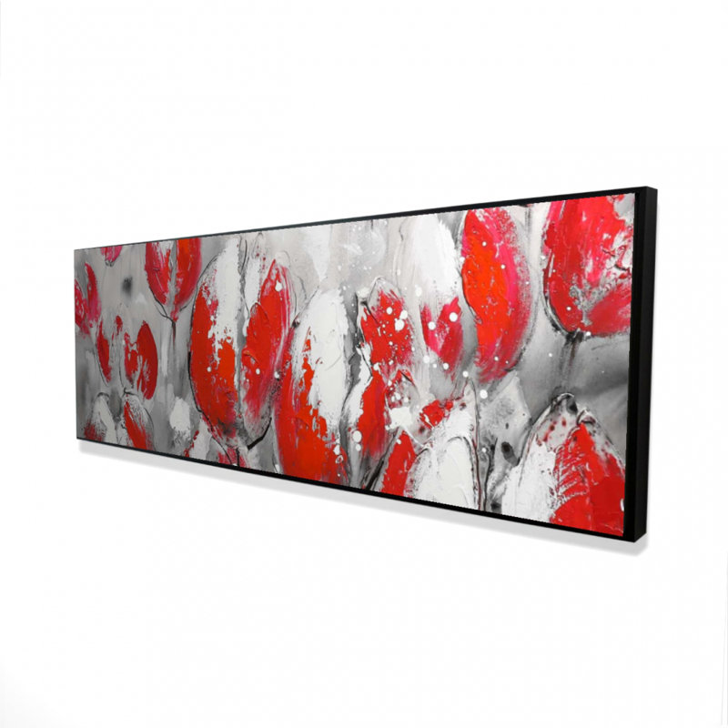 Abstract Red Tulips Print On Canvas