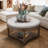 Large Round Waterproof Ottoman Coffee Table-713096450
