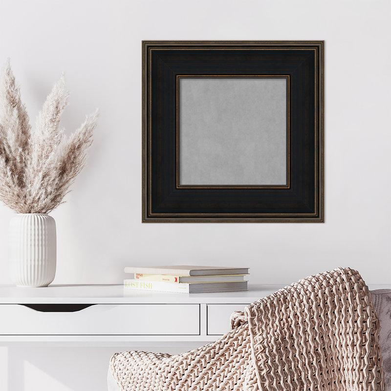 Tableau magnétique encadré mezzanine espresso, H 20 po x l 20 po x P 1 po