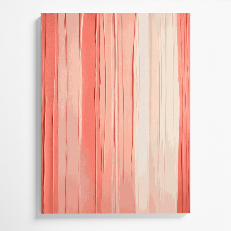 «Abstract Color Field 33», art mural sur toile rose, H 18 po x l 12 po