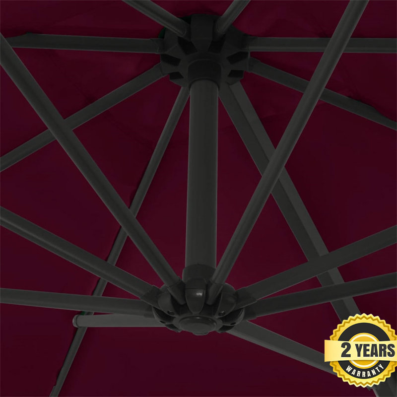 Yousef 250cm X 250cm Rectangular Cantilever Parasol, Red